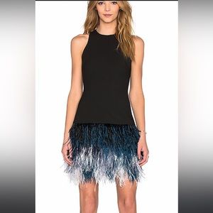 Elizabeth and james black dress with feathers